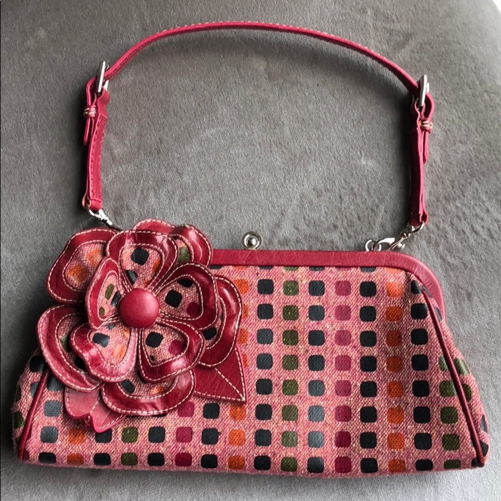 Vintage - Isabella Fiore Pink/Red Tweed Handbag